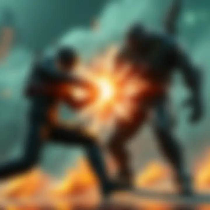 Player timing a parry against a boss in Metal Gear Solid 3