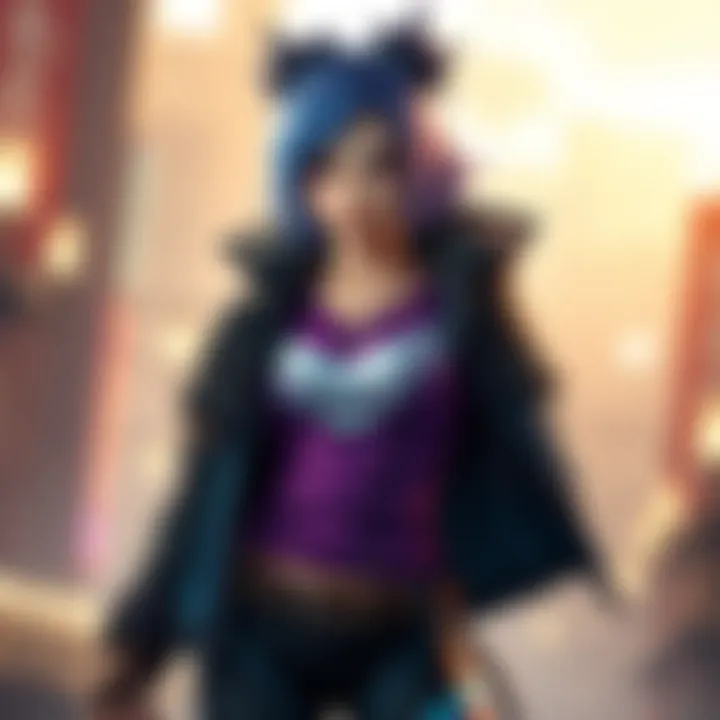 Detailed concept art showing Miary Zo's character design with a modern fighting outfit and vibrant colors