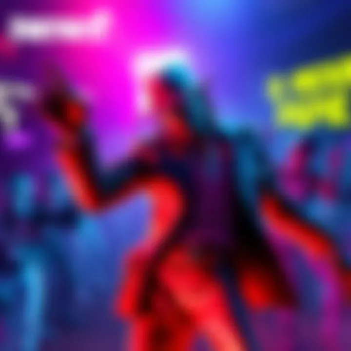 Michael Jackson in Fortnite style Michael Jackson character styled for Fortnite, dancing with vibrant colors and gaming elements