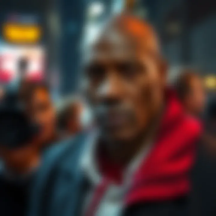 Michael Jordan looking concerned during a public appearance in Chicago