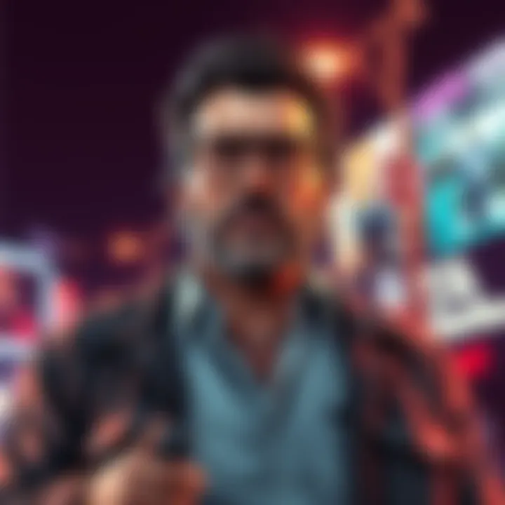 A tribute image featuring Michael Madsen, the actor known for his roles in GTA, with a cinematic background representing his legacy in film and gaming.