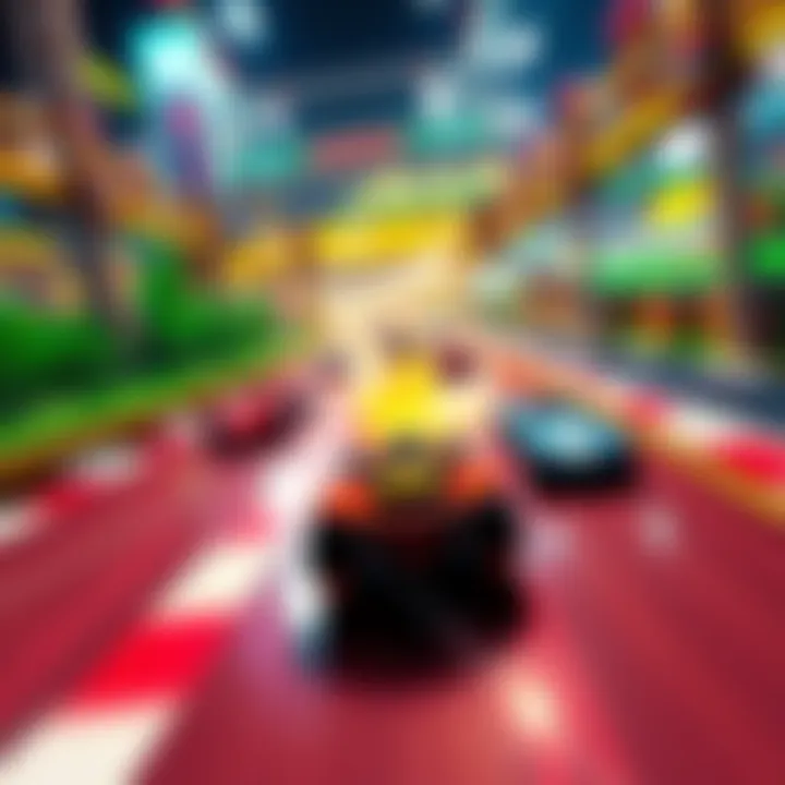 Screenshot of Micro Machines game showing cars racing on a colorful track