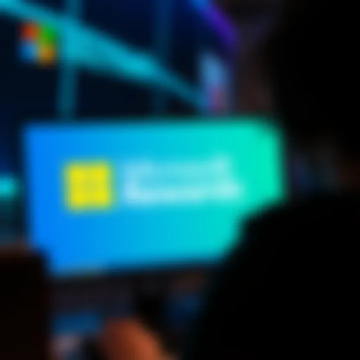 A person looking at a computer screen with Microsoft Rewards logo and multiple account icons on display.