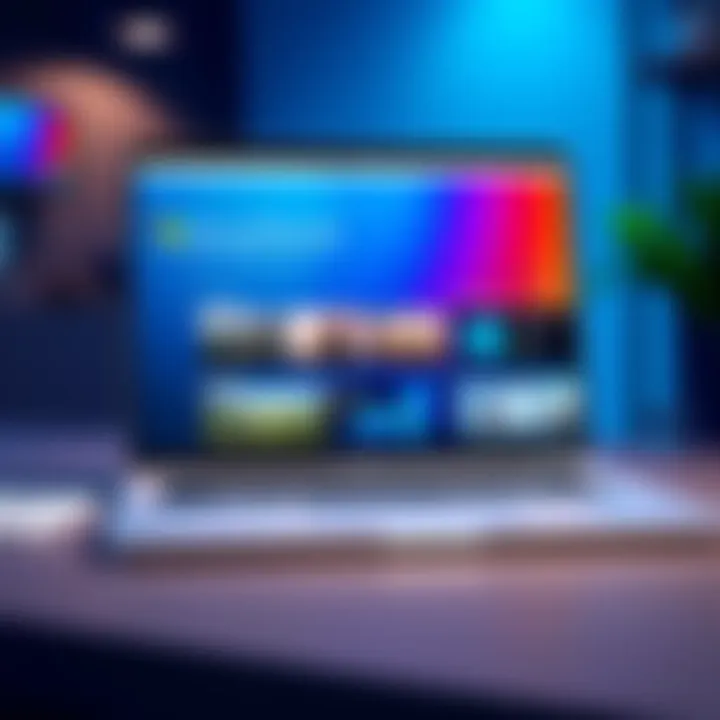 A laptop screen displaying the Microsoft Rewards Extension interface, showcasing its features and rewards options.