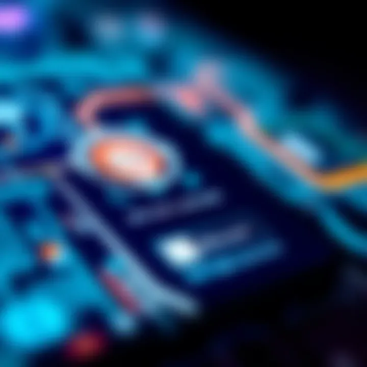 A close-up of a digital assistant interface on a smartphone, with engaging graphics and prompts.