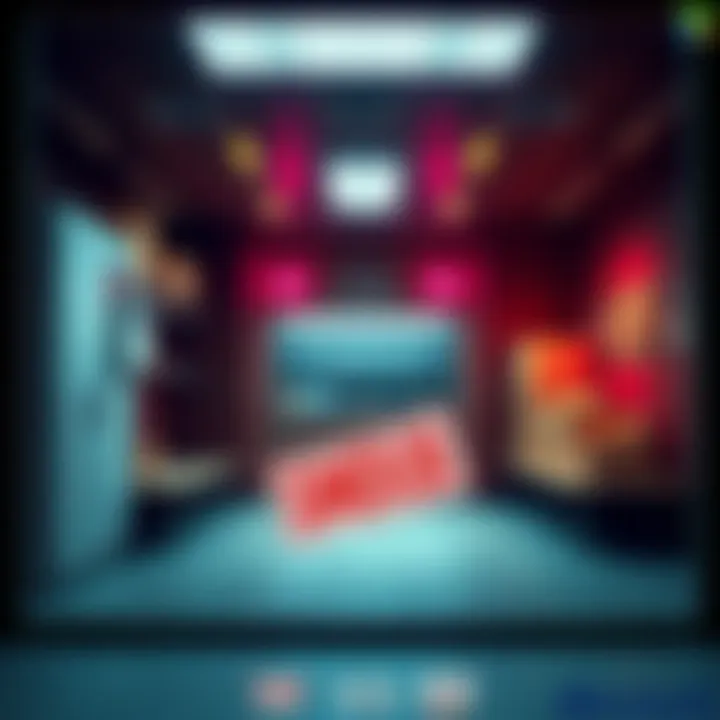 A representation of Microsoft shutting down The Initiative studio with an image of a studio office being closed, showing boxes and a sign indicating cancellation of Perfect Dark.