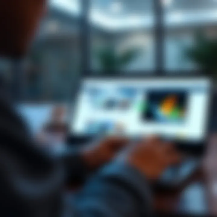 A person using a laptop with Microsoft Edge open, focused on the screen during a 30-minute browsing challenge