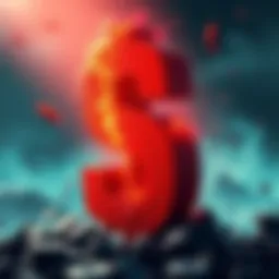 A graphic showing a large dollar sign with negative trends, symbolizing financial losses faced by Microsoft on Gears of War: E-Day