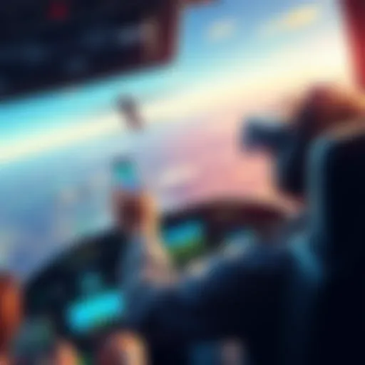 A gamer using VR headset to play Microsoft Flight Simulator with flight controls in view