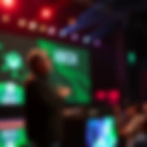 A speaker presenting on stage about Xbox innovations at GDC 2026