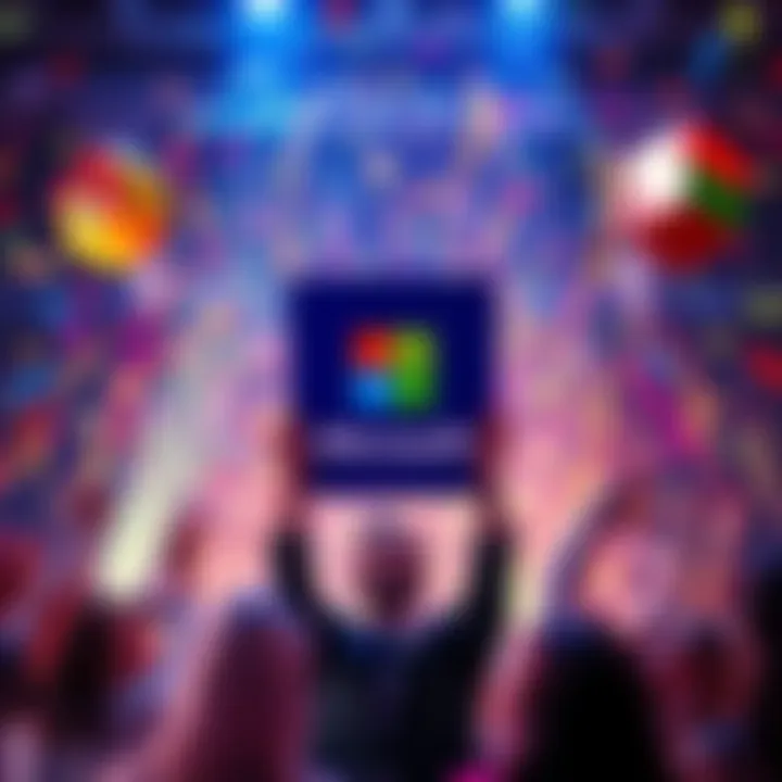 Graphic representing the reversal of Microsoft Rewards Daily Set points cut with celebratory elements like confetti and happy people