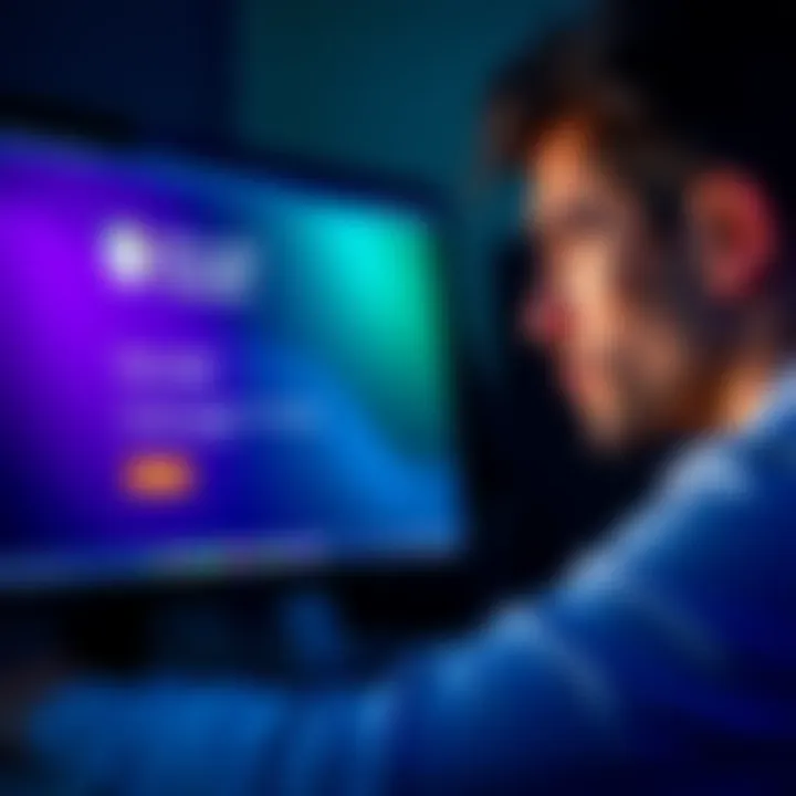 A person looking at a computer screen with a concerned expression, showing the Microsoft Rewards interface with a reset message