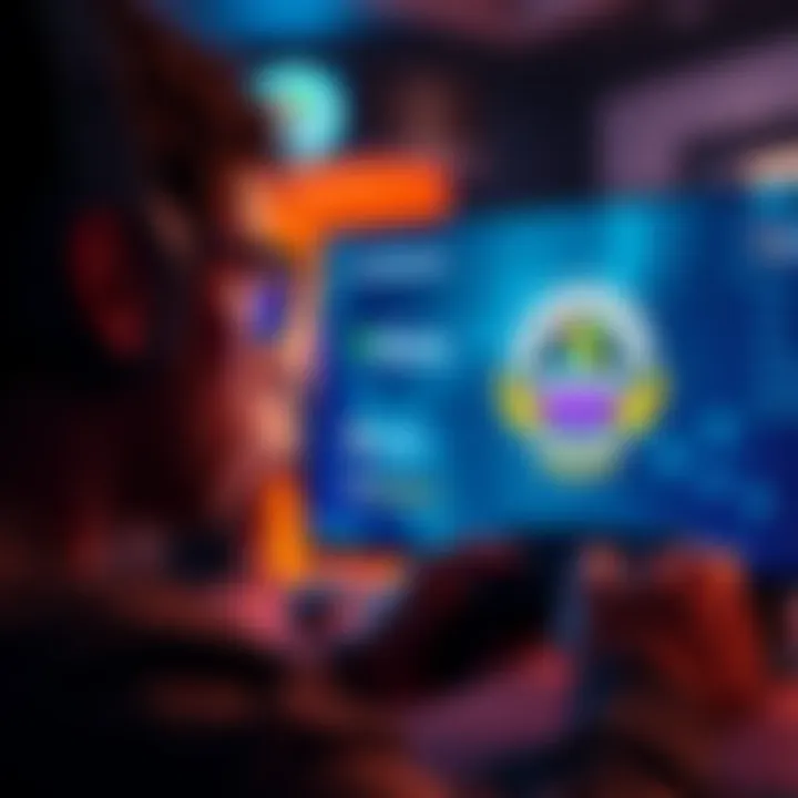 A gamer looking at Microsoft Rewards points on a screen with Game Pass Ultimate logo