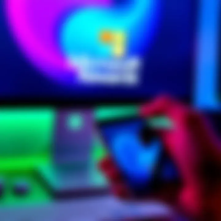 The Microsoft Rewards logo displayed prominently on a computer screen with a hand holding a smartphone.