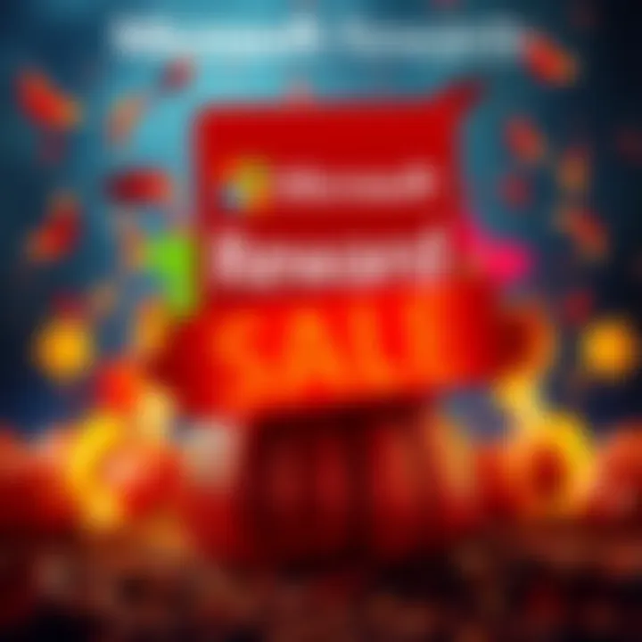 Banner showing Microsoft Rewards logo with promotional text about the October sale