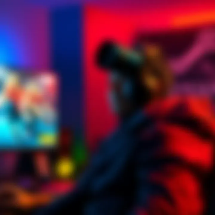 A person using Microsoft Rewards points to get Steam gift cards, with a gaming setup in the background.