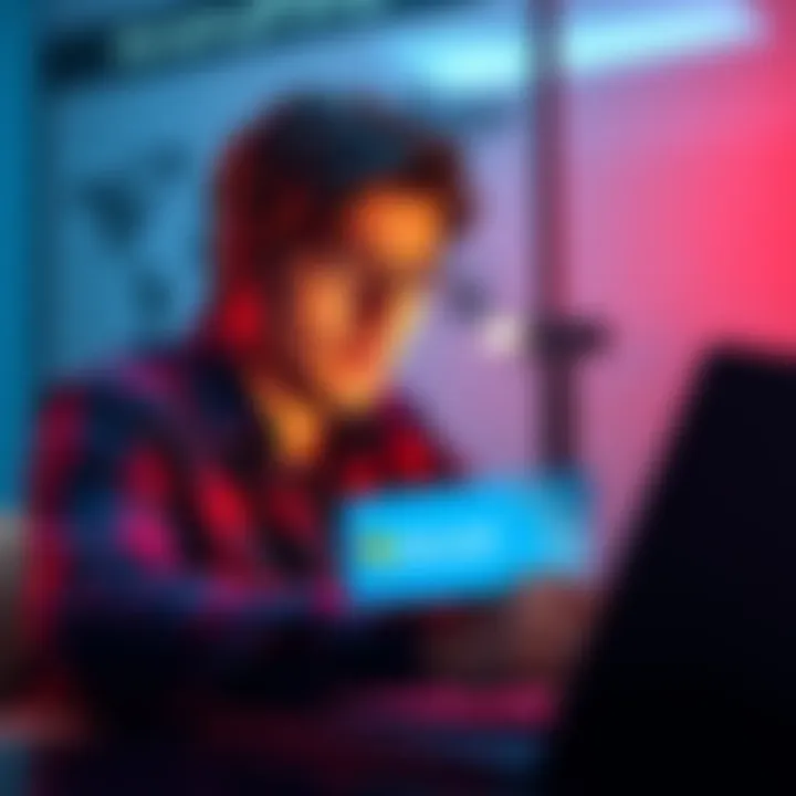 Microsoft Rewards Gift Card Trouble A person looking frustrated while trying to redeem a Microsoft Rewards gift card on a laptop, with a world map in the background indicating international issues.