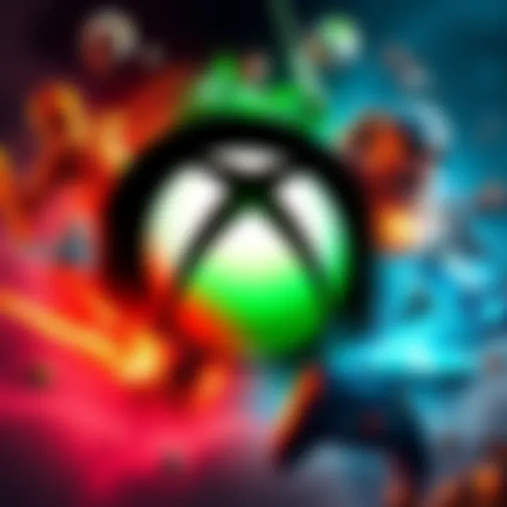 Microsoft logo with gaming elements and images of four Xbox studios being sold including Double Fine and Compulsion Games