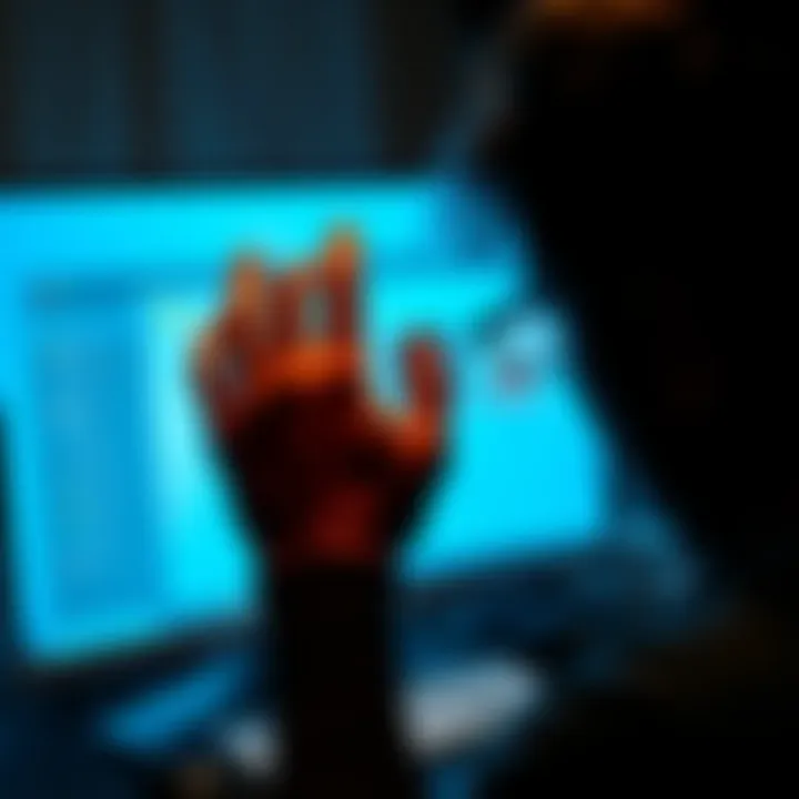 A frustrated person looking at a computer screen showing a deleted file notification from Microsoft, with a cluttered workspace in the background.