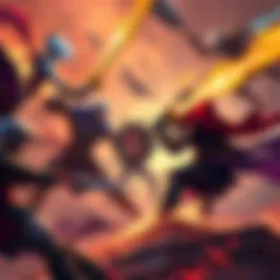 Action scene of mid lane heroes using crowd control abilities in a team fight.