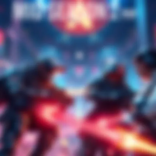 Players engaged in intense PvP combat with upgraded gear in a vibrant game environment.