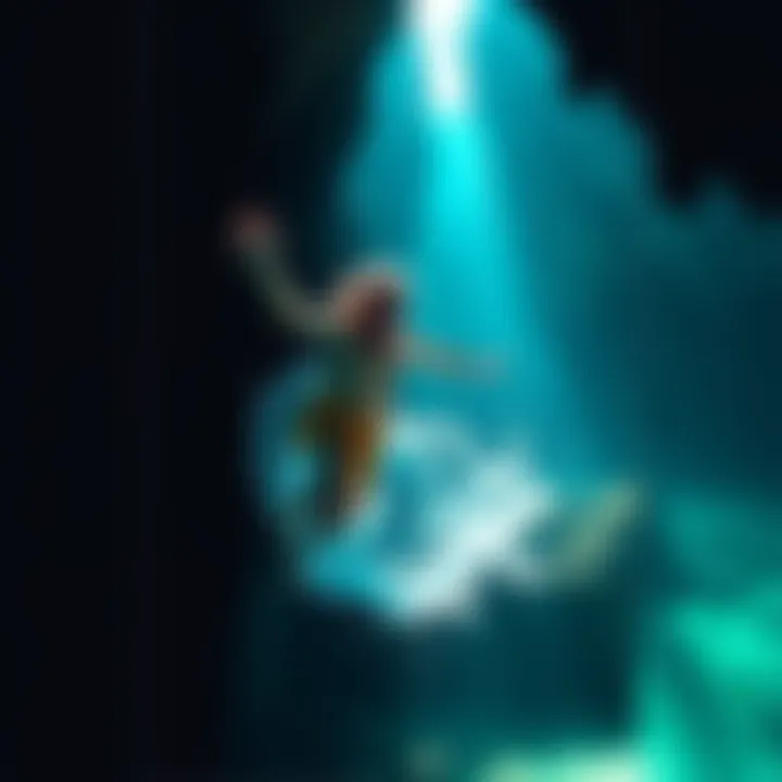 Midas dancing joyfully while swimming in a cave in Agua Verde, showcasing a funny Xbox glitch.