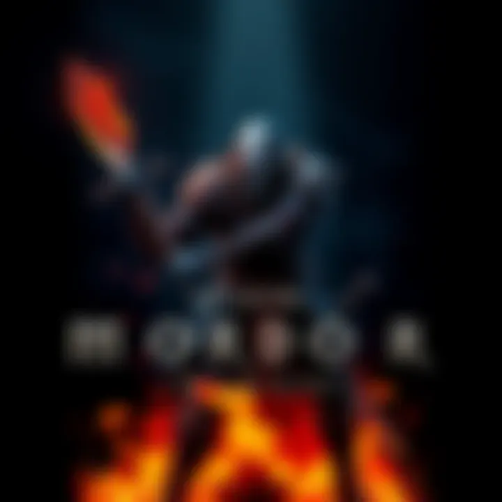 Cover art of Middle-earth: Shadow of Mordor showing the main character in a battle stance against a dark background with fiery elements.