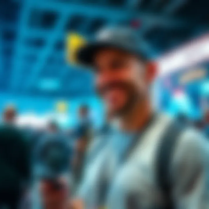 Mike Minotti at Gamecom 2024 Mike Minotti smiling and engaging with fans at Gamecom 2024, showing a friendly side