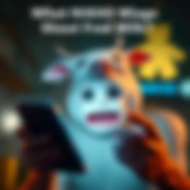 Surprised reaction of Milk Milk looks shocked while looking at a phone screen showing a surprising NIKKE image