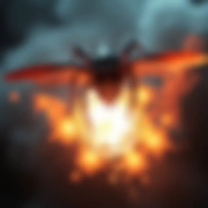 A fantasy creature known as a mimic morphs into a bomb shape, surrounded by a glow indicating energy build-up.