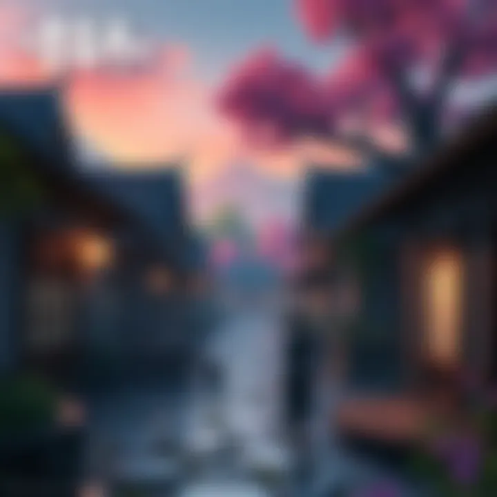 A player exploring the village in the Minakami demo on PS5 and PC, showing visible doors and scenic views.