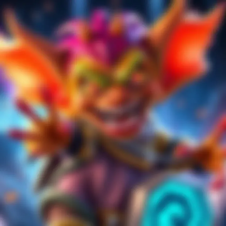 A chaotic character known as Mind Goblin playing in Gmod TTT, showcasing vibrant colors and animated expressions that highlight the excitement of gameplay.