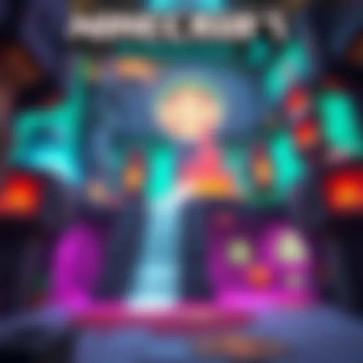 Key art of Project Spicewood headquarters from Minecraft Dungeons 2 showing vibrant visuals and creative elements.