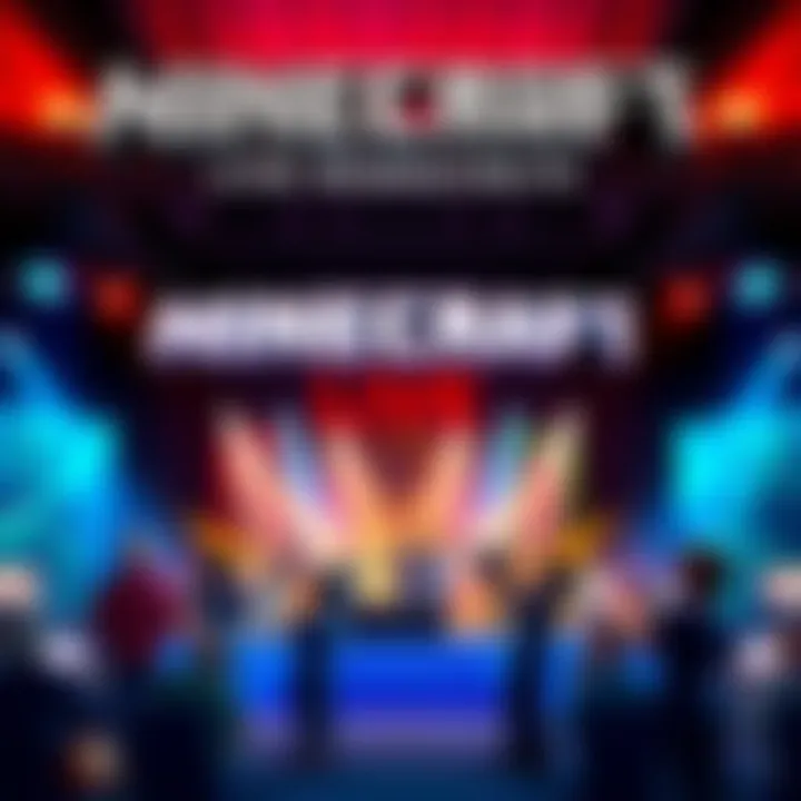 Exciting Minecraft LIVE event with creators showcasing new gameplay and updates.