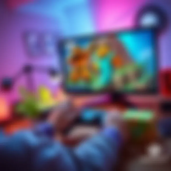 A player enjoying Minecraft with mods on a Steam Deck, showing colorful blocks and characters on the screen