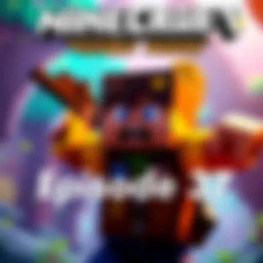 A character from Minecraft: Story Mode in an adventure pose with a colorful background