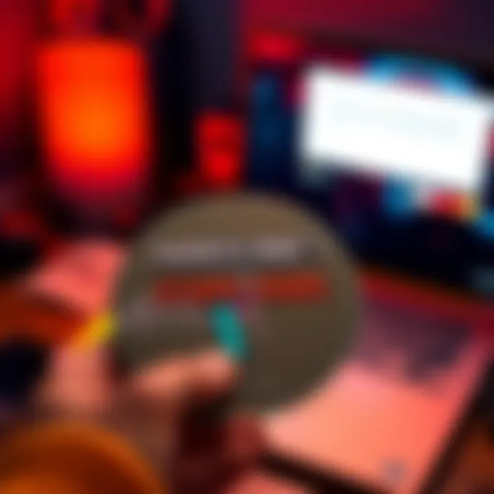 Minecraft Story Mode Disc A person holds a Minecraft Story Mode disc with a laptop displaying an error message in the background.