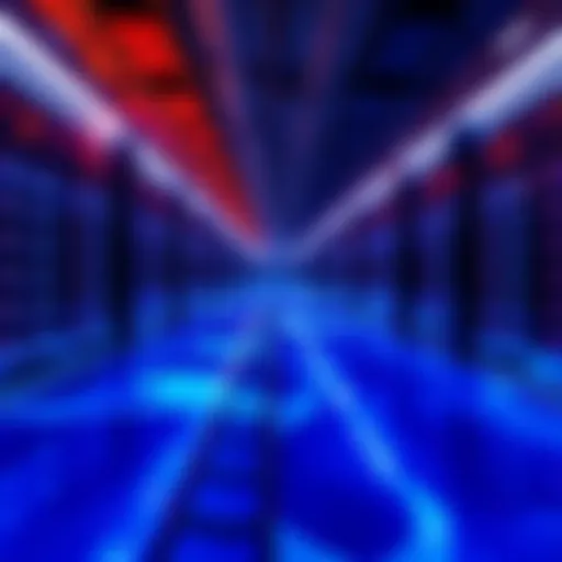 A data center with servers submerged in mineral oil for cooling, showcasing efficient technology and reduced energy consumption