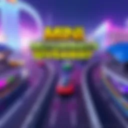 A colorful image of a Mini Motorways game scene with a road layout and cars driving, promoting a giveaway.