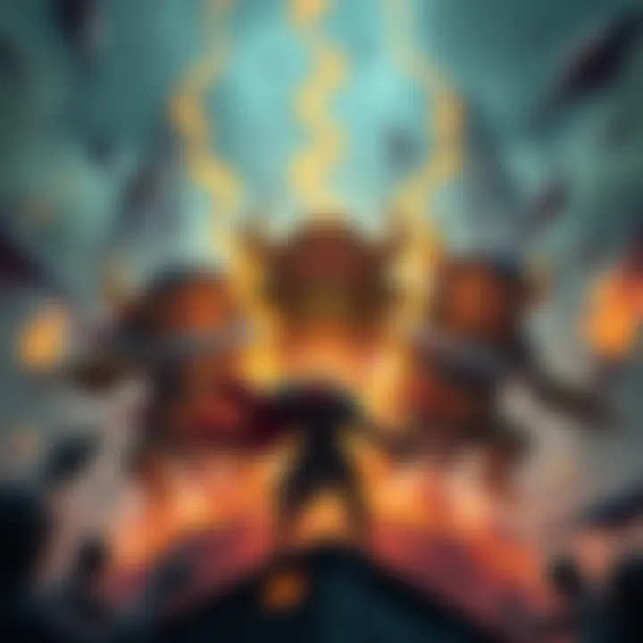 Three minions appear on the battlefield, creating a chaotic scene while the opponent takes damage.