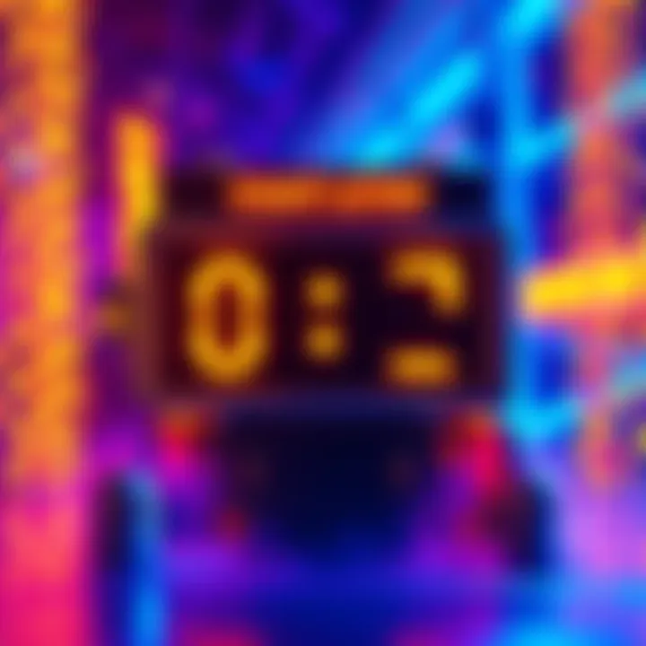 A vibrant countdown timer symbolizing the excitement for the upcoming miniset announcement, featuring gold task completion visuals.