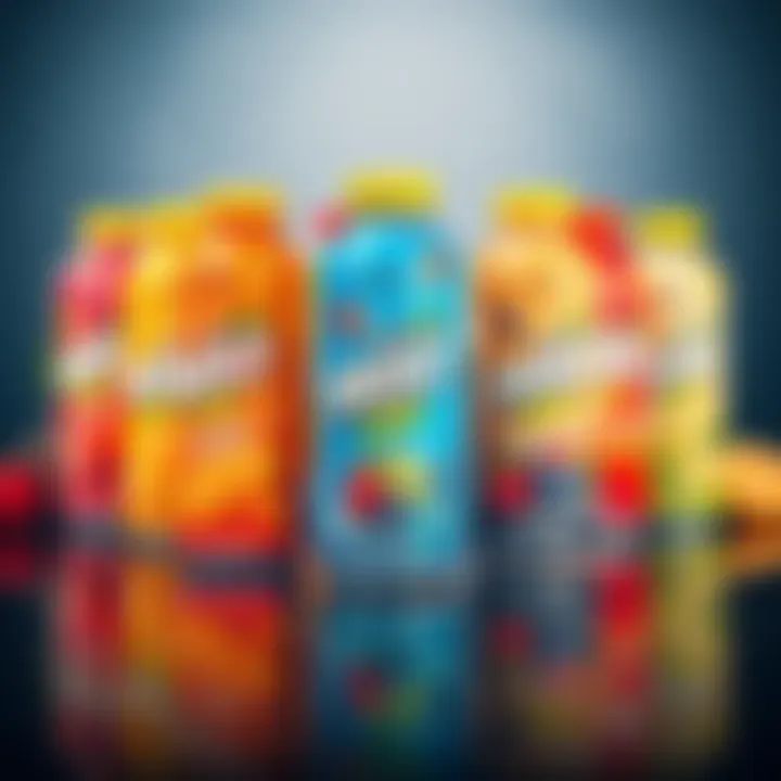 Selection of MIO drink flavors Various MIO drink flavors displayed, including Blue Citrus and Berry Blast, with a few less preferred flavors like sweet tea and lemonade