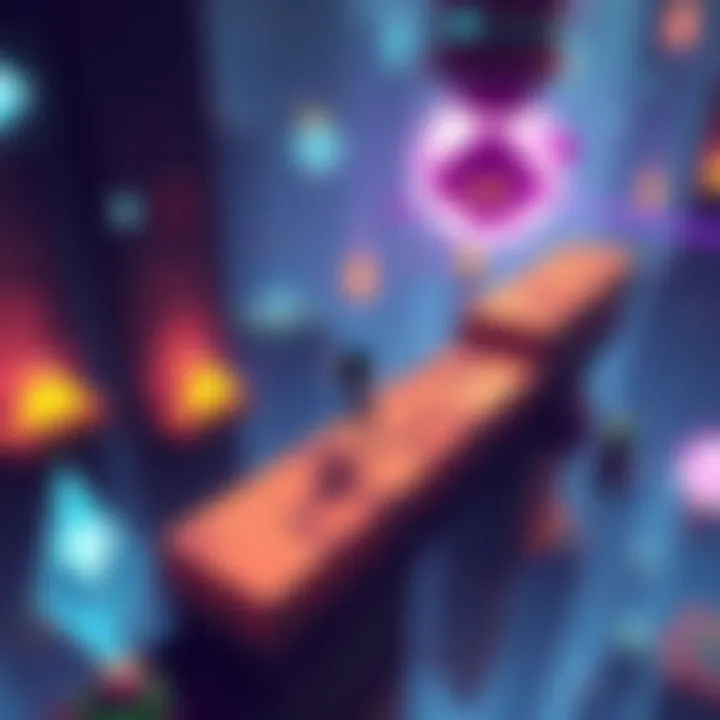 A character struggles with a challenging platforming section in MIO: Memories in Orbit, showcasing colorful environments and tough obstacles.