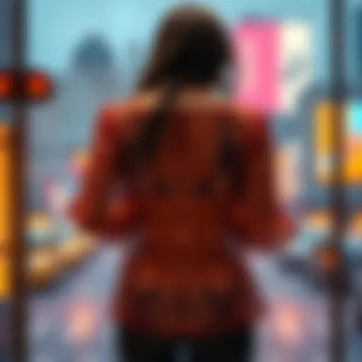 A stylish top featuring intricate gold designs and a unique see-through fabric, perfect for various occasions.