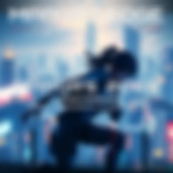 Celebrating 9 years of Mirror's Edge Catalyst with a vibrant cityscape and the main character in action mode