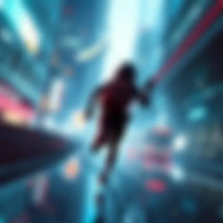Player character running through a slick, urban environment in Mirrors Edge Catalyst.