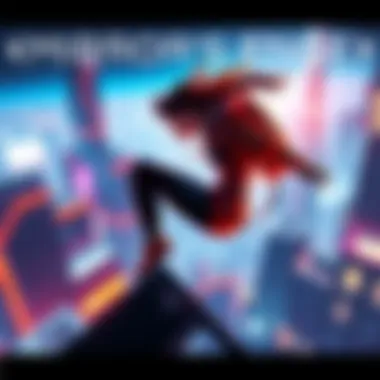 A dynamic scene featuring a parkour character in a futuristic cityscape, showcasing fluid movement and vibrant colors characteristic of Mirror's Edge and Catalyst.