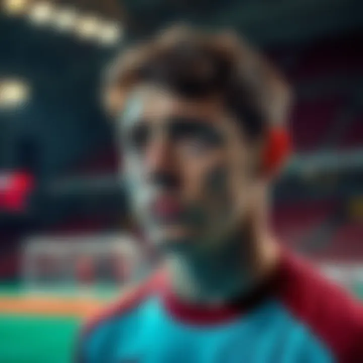 An athlete looking disappointed after missing an important opportunity during a game