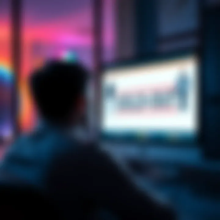 A person stares at a computer screen showing a sold-out item, looking disappointed about missing a sale