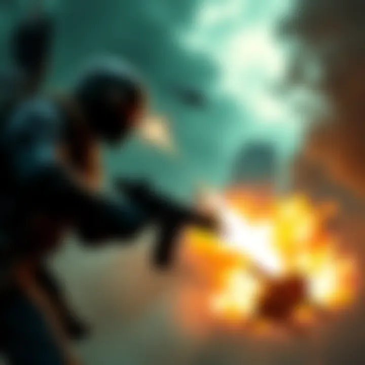 Action-packed scene from Splinter Cell Chaos Theory featuring a missile strike during Spies vs Mercs competition